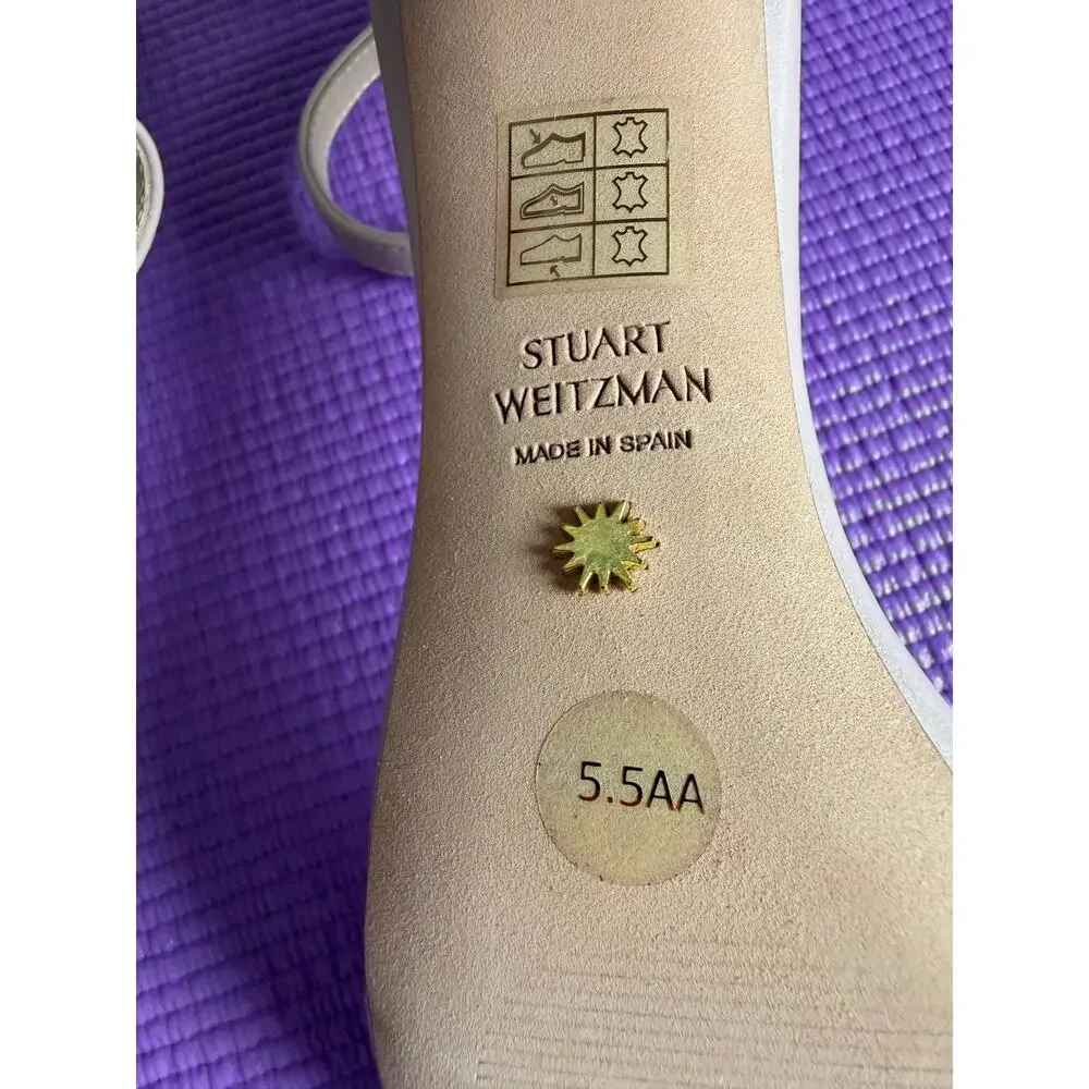 NIB Stuart Weitzman Nearlynude Sandals Dolce Nude Leather Size 5.5 AA Narrow